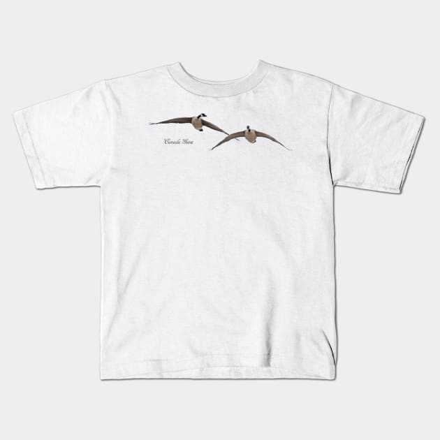 Canada Geese in Flight Kids T-Shirt by Whisperingpeaks